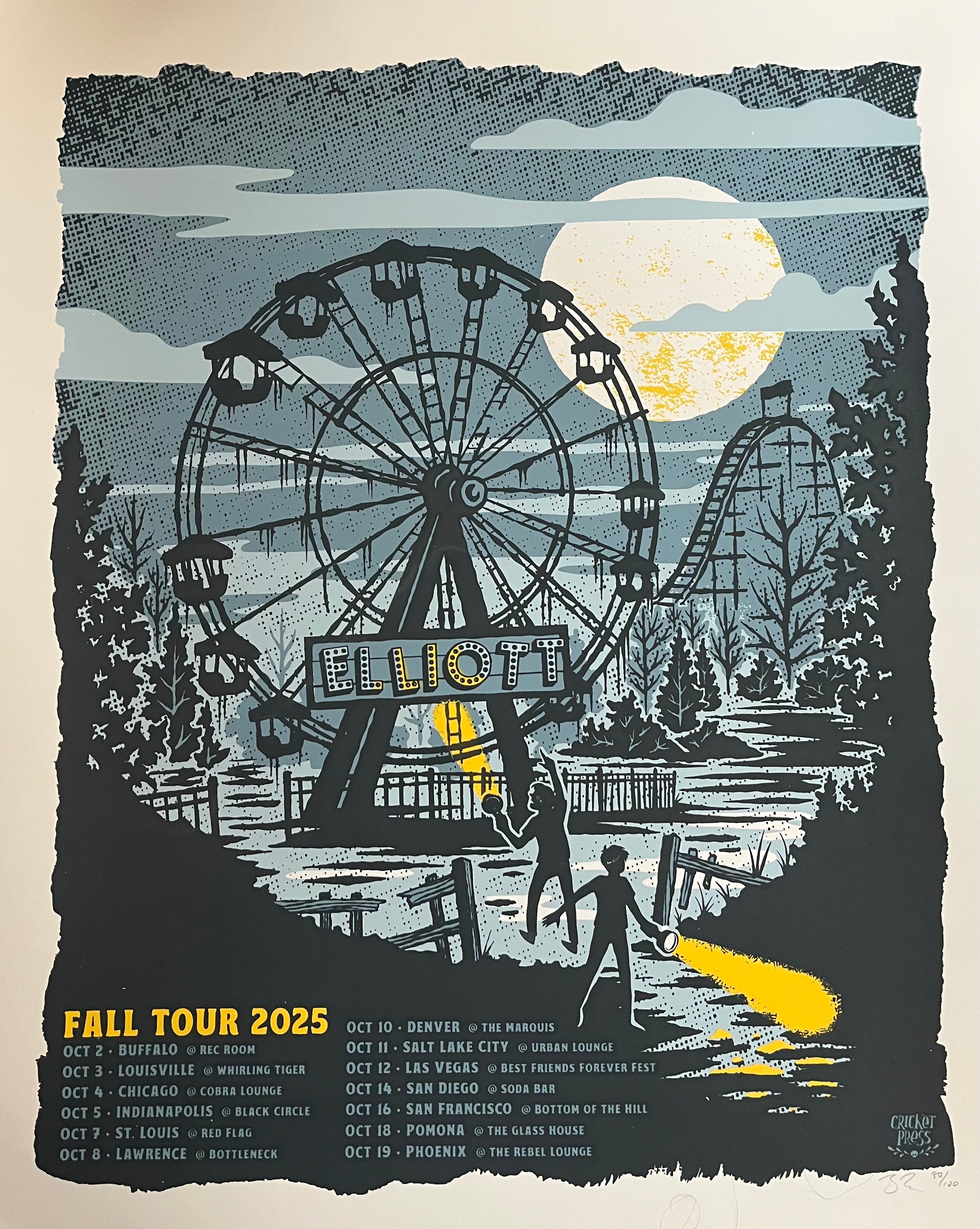 Limited Edition Cricket Press Tour Poster – ELLIOTT INTRANSIT